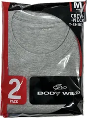 グンゼ BODY WILD クルーネックＴシャツ（２枚組）天竺 3サイズ カラー3色 送料無料 プレゼント
