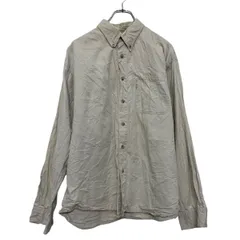 Columbia 長袖 無地 シャツ コロンビア M ホワイト ボタンダウン コロンビア シンプル ポケット 古着卸 アメリカ仕入 a608-5445