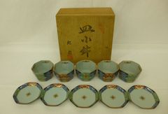 【未使用品】有田焼　古伊万里　紀窯　小鉢5客　小皿5客