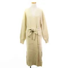 ミラオーウェン Mila Owen 19AW ベルト付 ロング ガウン カーディガン ニット 長袖 ベージュ F アウター ■SM0