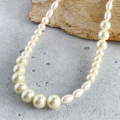 ショップオープン記念！30%OFF♡ ヴィンテージパールネックレス　パールネックレス　金属アレルギー対応　mamo