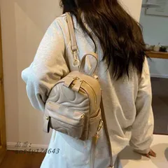 ミニ リュック レディース ショルダーバッグ 3WAY おしゃれ 小さめ リュックサック かわいい お洒落 切り替え 可愛い 大人 黒 PUレザー ant4y174643