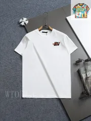 【今日WTO】Louis Vuitton 1V 前後真皮ロゴ刺繍 微寛版型 T シャツ-NR51