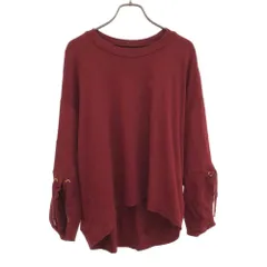 メルシーボークー 長袖 Tシャツ 1 レッド系 mercibeaucoup. ロンT レディース 古着 【240421】