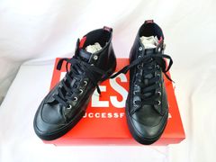 DIESEL ディーゼル レザースニーカー ブラック S-ATHOS ZIP メンズ サイズ27
