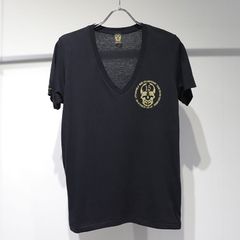 ★ ミック＆コー MIC＆CO 15周年記念スカルプリントVネックTシャツ