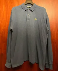 希少 MADE IN FRANCE製 80s CHEMISE LACOSTE 長袖鹿の子ポロシャツ インディゴ 7サイズ