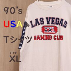 USA製　古着　90's　白　ロゴ　　Tシャツ  春夏秋 　プリント