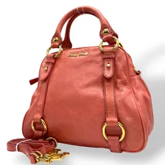 美品 miumiu miu miu ミュウミュウ 2way ハンドバッグ ショルダーバッグ ピンク 桃色 レザー 本革 ゴールド金具 レディース ファスナー開閉 ヴィンテージ Y2K フェミニン K4