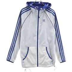 adidas アディダス トレフォイルロゴプリント リバーシブル ウインドブレーカー 白系 レディース 古着