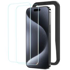 NSP23H769 アイフォン15プロマックス対応（6.7インチ） 2枚セット ガイド枠付き 保護フィルム 強化ガラス iPhone15ProMax用 ガラスフィルム NIMASO