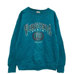 NUTMEG プリントスウェット トレーナー M グリーン USA製 裏起毛 古着卸 アメリカ仕入 a703-5176