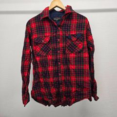 COUNTRY TOUCH 長袖シャツ チェックシャツ M 赤 黒 ヴィンテージ メンズ 古着 M-C-409