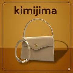 KIMIJIMA　ハンドバッグ　2way　レザー　ベージュ　I942