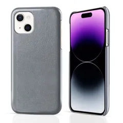 iPhone15 ケース アイフォン15  レザー ハード ケース 【Color】 グレー