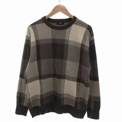 シップス SHIPS ニット トレーナー プルオーバー チェック柄 カシミヤ混 L 茶 ブラウン /JS ■MAのサムネイル