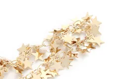 【10cm】 星 スター チェーン 多用途 金属 パーツ マットゴールド 手芸材 ピアス ネックレス イヤリング 部品 基礎パーツ ハンドメイド アクセサリーパーツ 基本 材料 資材