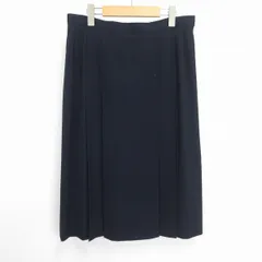 #a バーバリー BURBERRY スカート 15 紺 ネイビー 無地 ボックスプリーツ 毛 ウール 100％ 大きいサイズ ヴィンテージ 952723 k01