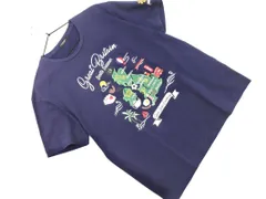 BLACK LABEL CRESTBRIDGE ブラックレーベル クレストブリッジ プリント Tシャツ sizeL/濃紺 ■◆ メンズ