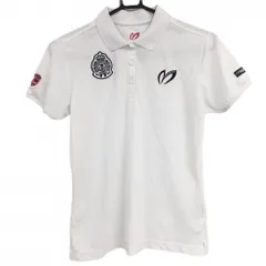 ★SALE価格★マスターバニー 半袖ポロシャツ 白 ロゴネイビー レディース 1(M) ゴルフウェア MASTER BUNNY EDITION