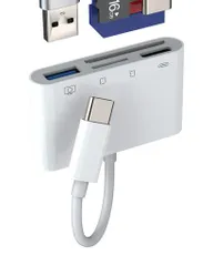 アイフォンタイプCUsb変換マイクロSDカードリーダー(4in1)同時Type-Cプラグケーブル急速充電器コネクタUSBCOTG3.0アダプタ対応iPhone15ProMaxIPadカメラMicroSDTF