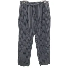 90s オールド ストライプ タック ストレートパンツ 44 ネイビー×ホワイト メンズ 古着