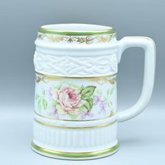 BERNARDAUD LIMOGES Kirin ベルナルド リモージュ キリンビアマグコレクション 1991 ホワイト/ピンク/グリーン M07-k093