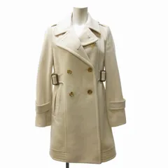ボディドレッシングデラックス BODY DRESSING Deluxe 美品 ウールカシミヤ トレンチコート ジャケット ダブルブレスト ベルト付き アイボリー 38 約Mサイズのサムネイル