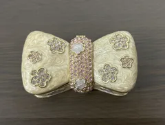 リボン＆フラワー ジュエリーボックス 宝石箱 キラキラ 小物入れ ピルケース