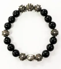 クロムハーツ CHROME HEARTS 10mm BEAD ブレスレット オニキス ビーズ シルバー 【ブランド古着ベクトル】【中古】☆AA★▲ 250324のサムネイル