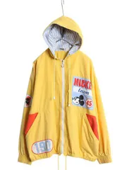 【お得なクーポン配布中!】 90s ディズニー オフィシャル ミッキー プリント セーリング ジャケット メンズ レディース L オールド キャラクター ジャンパー パーカー