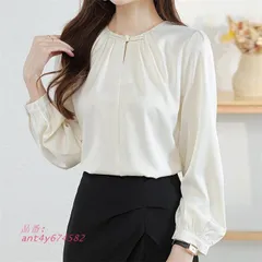 ブラウス 長袖シャツ トップス レディース シャツ クールネック 韓国風 カジュアル 通学 オシャレ きれいめ オフィス 上品 通勤 ant4y674582