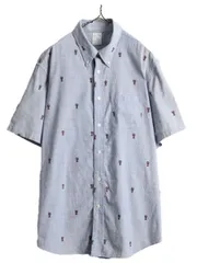 【お得なクーポン配布中!】 ブルックスブラザーズ オックスフォード 半袖 ボタンダウンシャツ M モノグラム