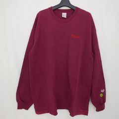 POWERS パワーズ ロゴ刺繍 長袖コットン ワッペン Tシャツ BURGUNDY XL