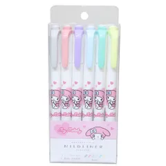 【メール便】マイメロディ カラーマーカー マイルドライナー6色セット サンリオ カミオジャパン 新学期準備文具 カラーペン キャラクター グッズ 