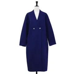 NOLLEYS ノーリーズ コート ブルー系 サイズ:38(M) LIGHT ノーカラー ロング コート / Vネック ダブル ウール アウター ジャケット 上着【レディース】のサムネイル