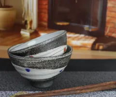妻の作った 抹茶茶碗 陶芸 水玉模様 病める時もわりと元気だった息子の茶碗 妻の作った 抹茶茶碗 陶芸 水玉模様 病める時もわりと元気だっ