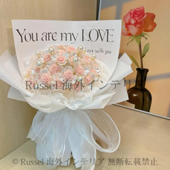 造花 花束 薔薇 バラ パール付き フェイクフラワー 花 ローズ プレゼント ギフト 誕生日 装飾 飾り ブーケ パーティ 卒業式 バレンタイン おしゃれ かわいい ロマンチック テーブルトップ インテリア 8-14