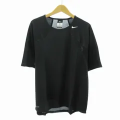 ナイキ NIKE 美品 ドライフィット DRY-FIT Tシャツ スウォッシュ ロゴ プリント メッシュ 半袖 XL 黒 ブラック 0810 ●ECO
