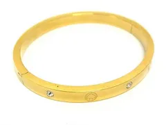 ■美品■ kate spade ケイトスペード ラインストーン バングル ブレスレット アクセサリー レディース ゴールド系 DF8523