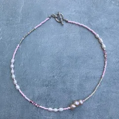 淡水パールとチェコビーズネックレス size40cm