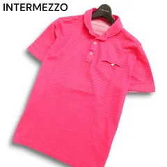INTERMEZZO インターメッツォ レナウン 春夏★ ジグザグ 波模様 半袖 ポロシャツ Sz.M メンズのサムネイル