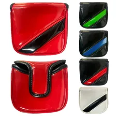 パターカバー マレット オデッセイ２ボール テーラーメイド スパイダーパター 対応 スクエア型 マグネット開閉 磁石タイプ 防水 汚れにくい エナメル製 PUレザー 光沢 ライン 無地 シンプル ヘッドカバー パター 【cover-c-】【★A】