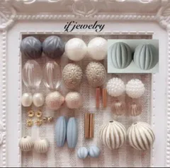 グレー系 アクリルビーズetc 36点セット