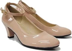 パンプス ストラップ 痛くない 歩きやすい ローヒール 結婚式 オフィス 黒 脱げない ブラック BLACK 5cm 入学式 入園式 卒業式 卒園式 Pumps sm1604 LL（24.0～24.5cm） ピンクベージュ/Esm1604