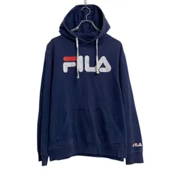 FILA プリントスウェット パーカー フィラ M ネイビー プルオーバー バッグプリント 古着卸 アメリカ仕入 a611-7356のサムネイル