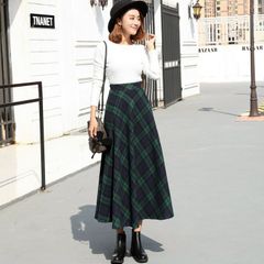 ウール混紡スカート フレアスカート 秋冬 レディース ボトムス Aライン フレア レディース ロングスカート ロング マキシ 膝下 ひざ下 大き