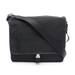 プラダ PRADA ショルダーバッグ TESSUTO SAFFIANO V166 ブラック ナイロン レザー ショルダーバッグ ユニセックス Used B