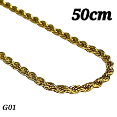 【 新品 送料無料 】G01 ゴールド フレンチ ロープ 50cm 2.0mm メンズ ネックレス レディース ネックレス ステンレス ネックレス チェーン