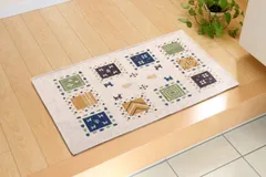 ☆人気商品☆イケヒコ 玄関マット ギャベル アイボリー 約50×80cm ギャベ柄 洗える マット #2034330